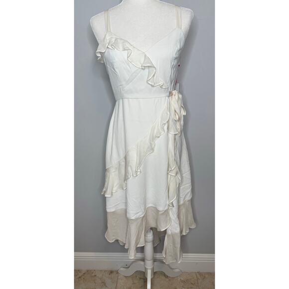 Parker Santana Ivory Summer Ruffle Sleeveless Dress $328 NWT Pearl Sold Out XS - Picture 5 of 12